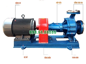 Bơm dầu truyền nhiệt đầu rời RY125-80-160 Lưu lượng 160 m3/h, công suất 22 kW, cột áp 50 m